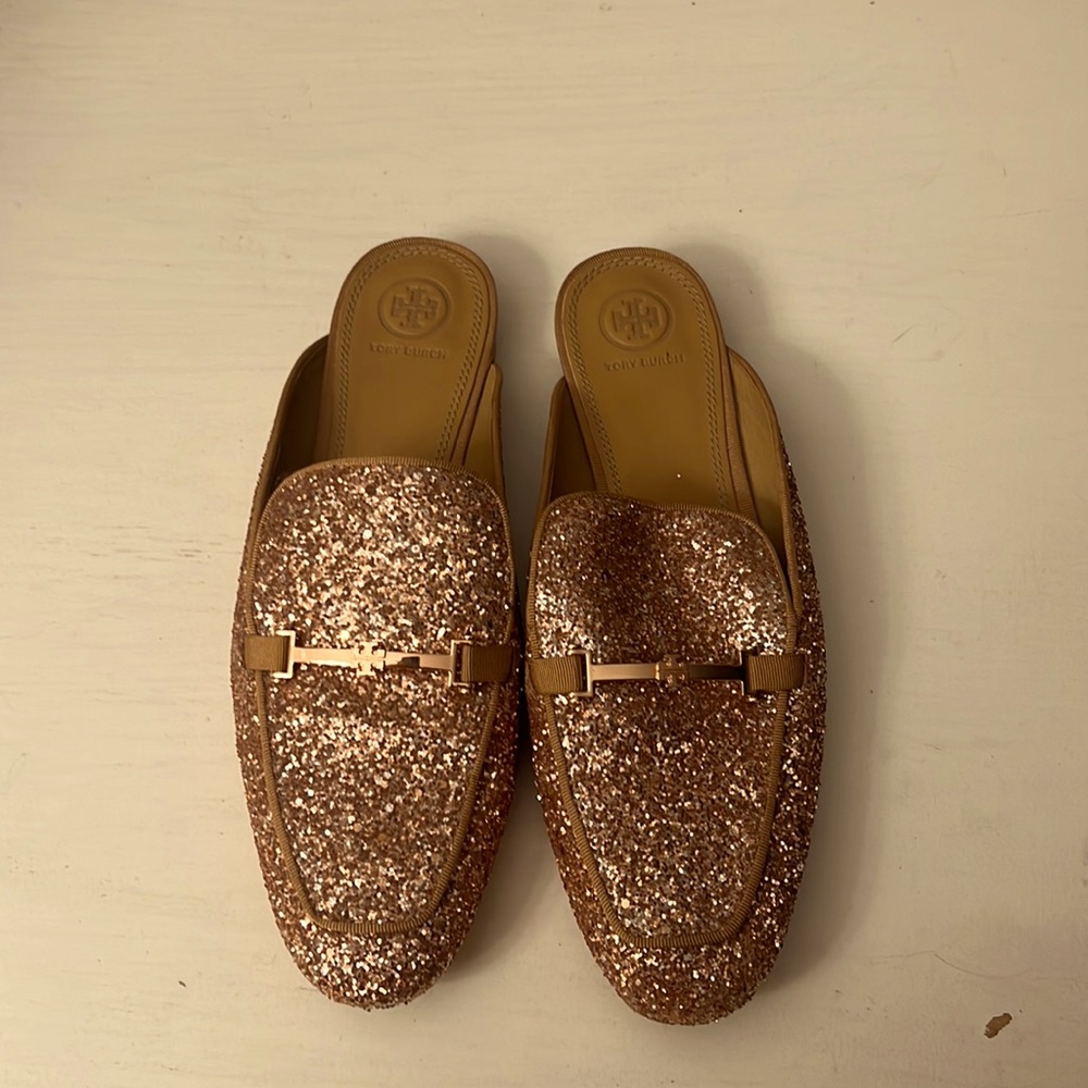Tory Burch Amelia Rose Gold Mule Loafers - Size 9.5